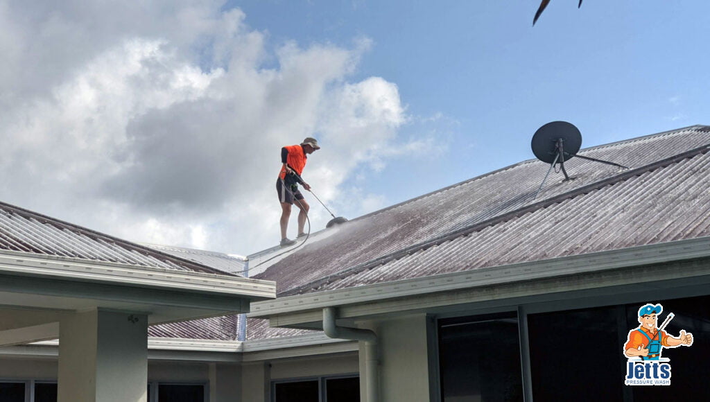 Cleaning a metal roof